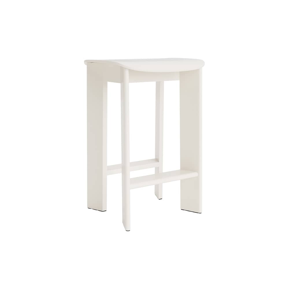 Tabouret haut Chisel 30 Low bois blanc / H 65 cm - Hay - Blanc crème - Placage de hêtre laqué