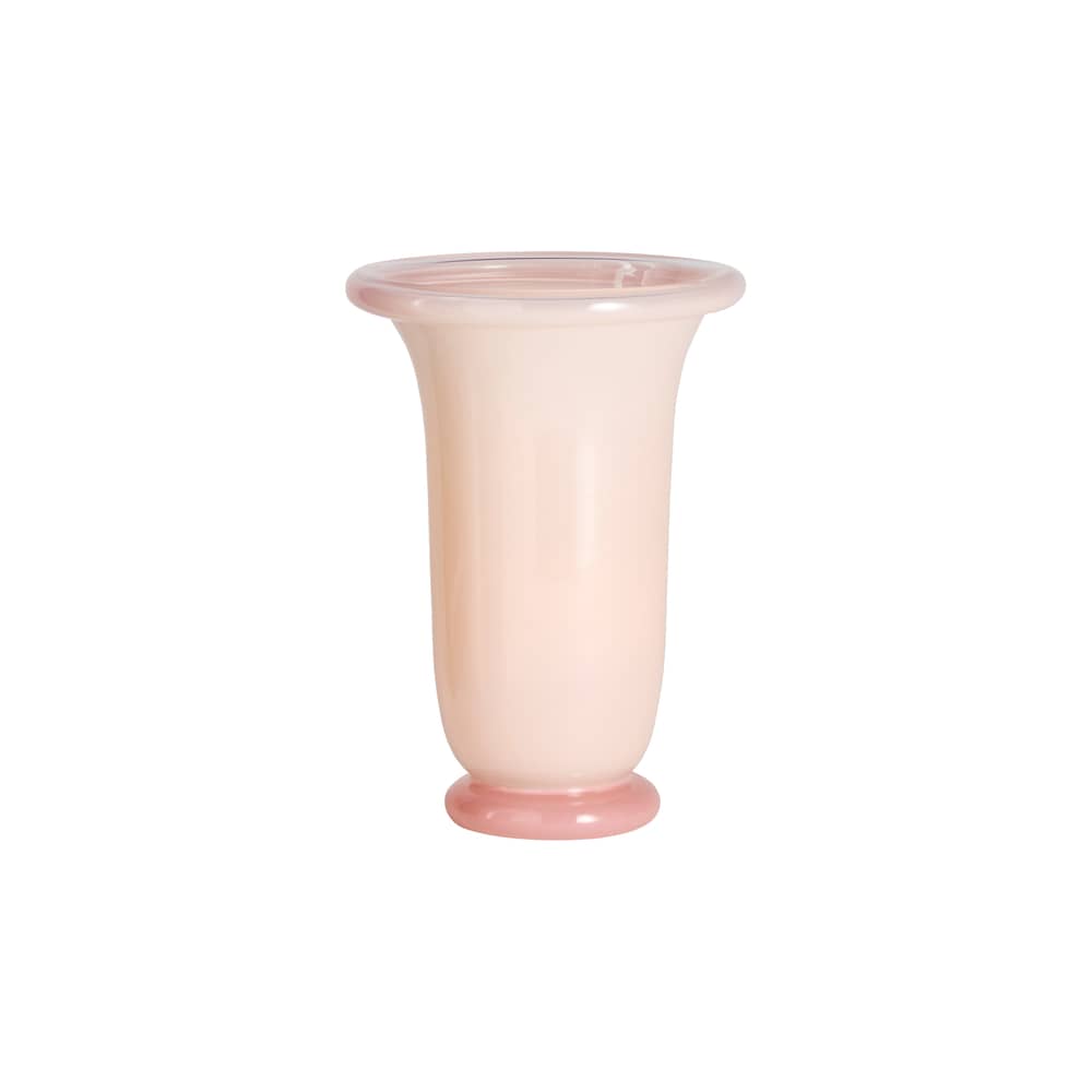 Vase Empire Medium glas rosa / Ø 14,5 x H 21 cm - Hay - Hellrosa / Sockel rosa - Glas