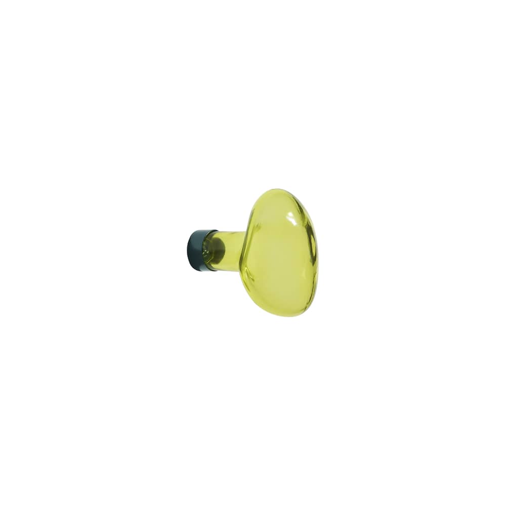 Appendiabiti Bubble Small vetro giallo / Ø 9,5 cm - Soufflé bouche - Petite Friture - Citron vert - Acciaio, Vetro soffiato a bocca
