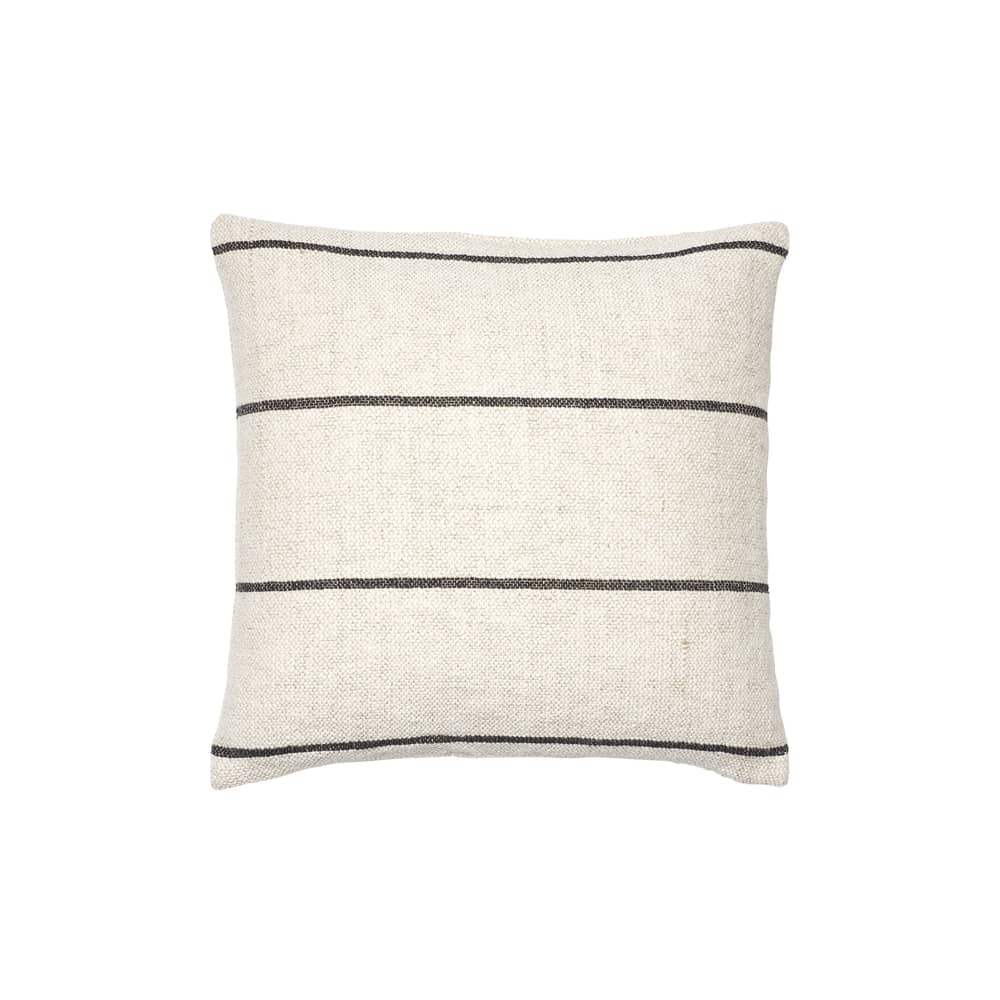 Housse de coussin Sigrid tissu beige / 50 x 50 cm - BROSTE COPENHAGEN - Beige rayé noir - Coton, Lin