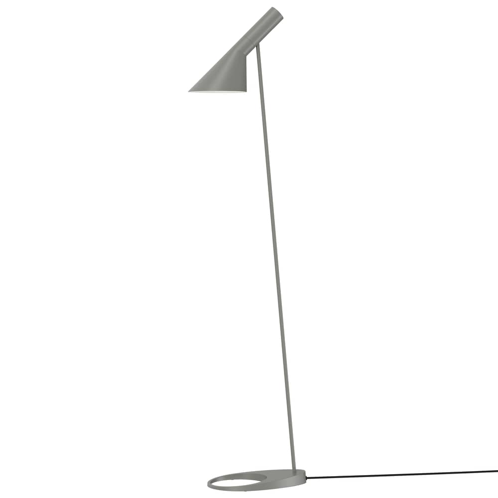 Lampada a stelo AJ metallo grigio / H 130 cm - orientabile / Arne Jacobsen, 1957 - Louis Poulsen - Grigio caldo - Acciaio, Ghisa