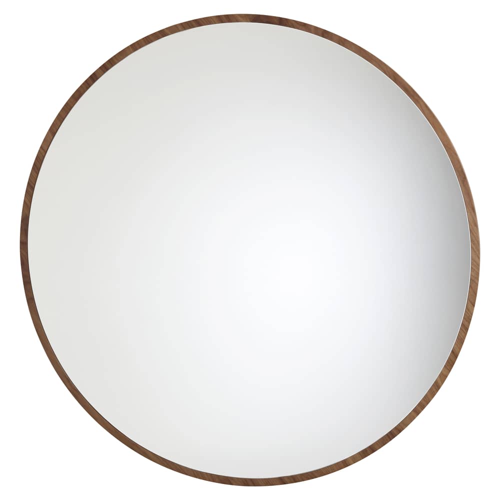 Miroir mural Bulle Large bois naturel / Ø 120 cm - Noyer - Maison Sarah Lavoine - Noyer - Noyer huilé, Verre