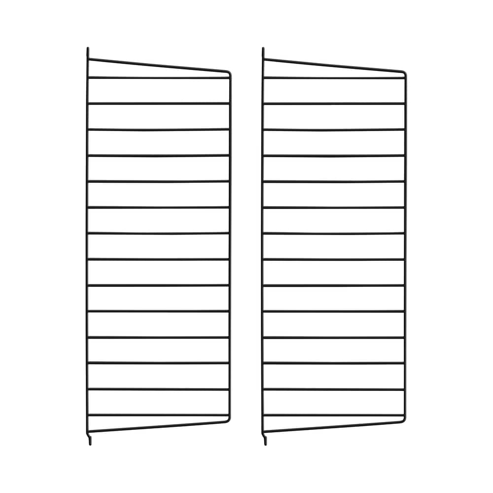 Lot de 2 montants muraux / H 75 x P 30 cm - String Furniture - Noir - Acier laqué