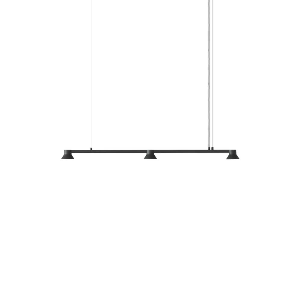 Hat Linear Small Pendant metal black / L 115 cm - Normann Copenhagen - Black - Aluminium, PMMA, Steel