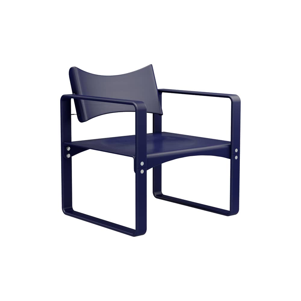 Sessel Series 270 F holz blau / Verner Panton (1965) - Verpan - Blau Kleinblau - Lackiertes Birkenfurnier