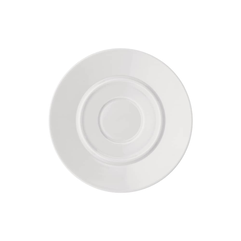 Set de 4 soucoupes / Pour tasse à café ou à thé La Bella Tavola - Alessi - Blanc uni - Porcelaine fine
