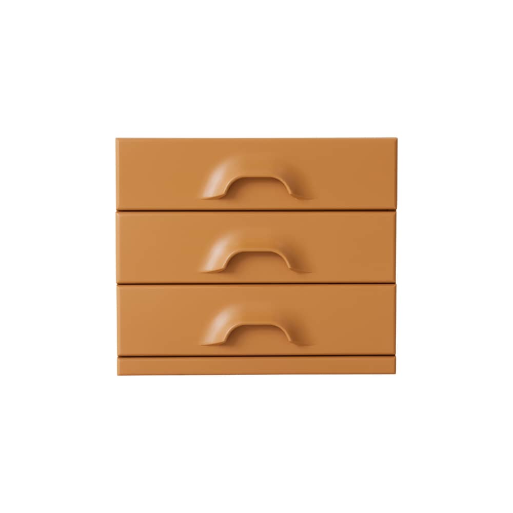 Table de chevet Chest of drawers bois orange / Rangement 3 tiroirs - L 60 x P 35 x H 51 cm - HK LIVING - Orange Ginger - MDF laqué