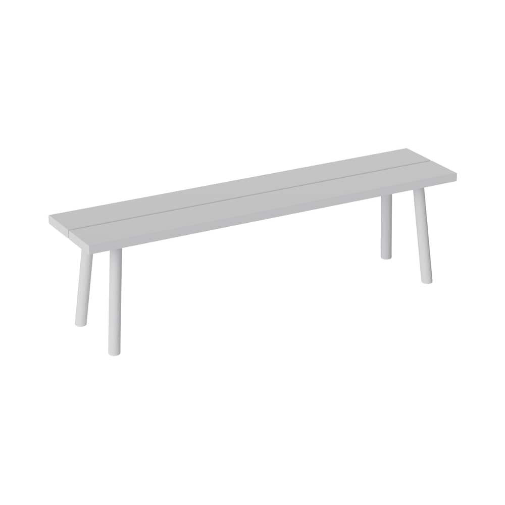 Banc Fred\'s métal gris / L 160 cm - 3 places - Fatboy - Gris clair - Aluminium
