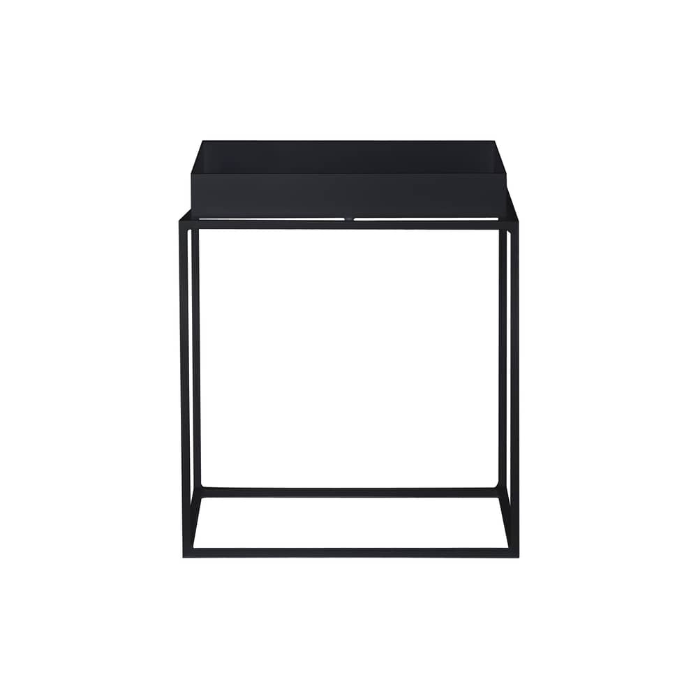 Beistelltisch Tray metall schwarz / 40 x 40 x H 44 cm - Hay - Schwarz - lackierter Stahl