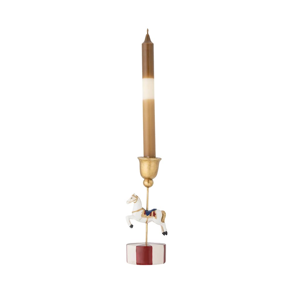 Merry-go-round Candle stick plastic material multicoloured / H 20 cm - Bloomingville - Multicoulered - Iron, Polyresin