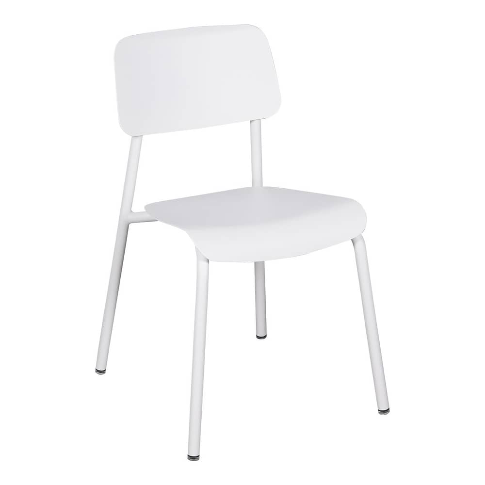 Chaise empilable Studie métal blanc / Aluminium - Fermob - Blanc coton - Aluminium