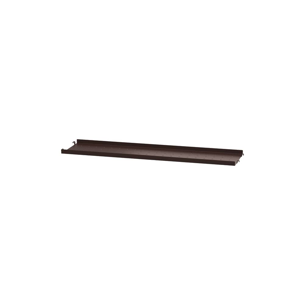 Étagère métal perforé / Rebord bas - L 78 x P 20 cm - String Furniture - Marron foncé - Acier thermolaqué