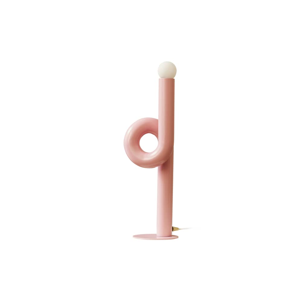 Lampe de table Mini Petite Modulation métal rose / H 45 cm - Exclusivité Made In Design / Seconde vie - Axel Chay - Rose - Acier laqué, Verre