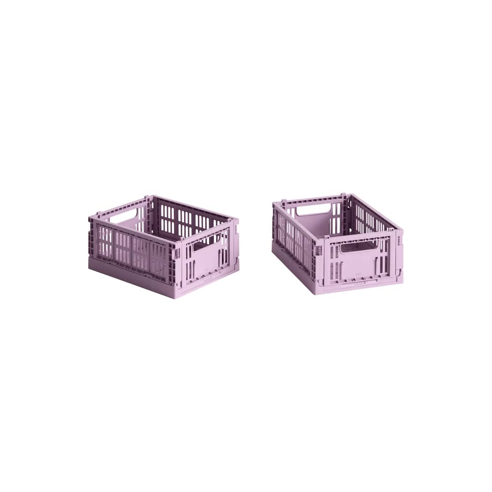 Lot de 2 paniers Colour Crate MINI plastique rose / 17 x 13 cm - Recyclé - Hay - Rose Dusty - Polypropylène recyclé