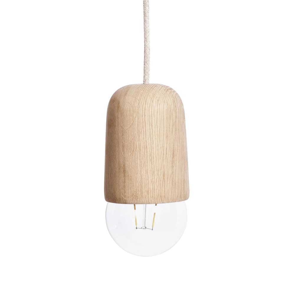 Sospensione Luce Medium legno naturale / Ø 10 x H 18 cm - Hartô - Frassino naturale - Frassino massello