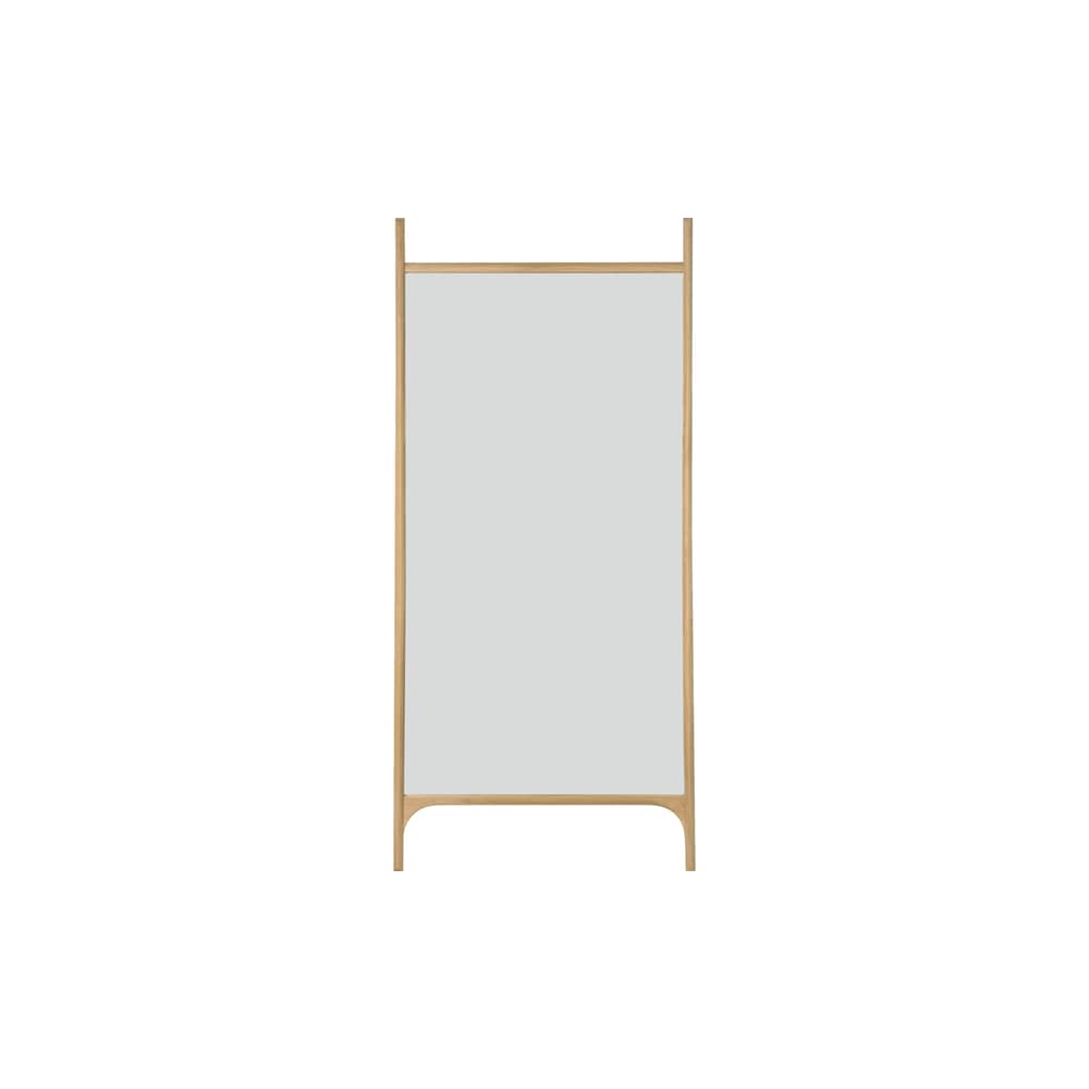 Specchio da appoggiare PI legno naturale / 80 x 200 cm - Ethnicraft - 80 x 200 cm - Massello di quercia oliato, Vetro
