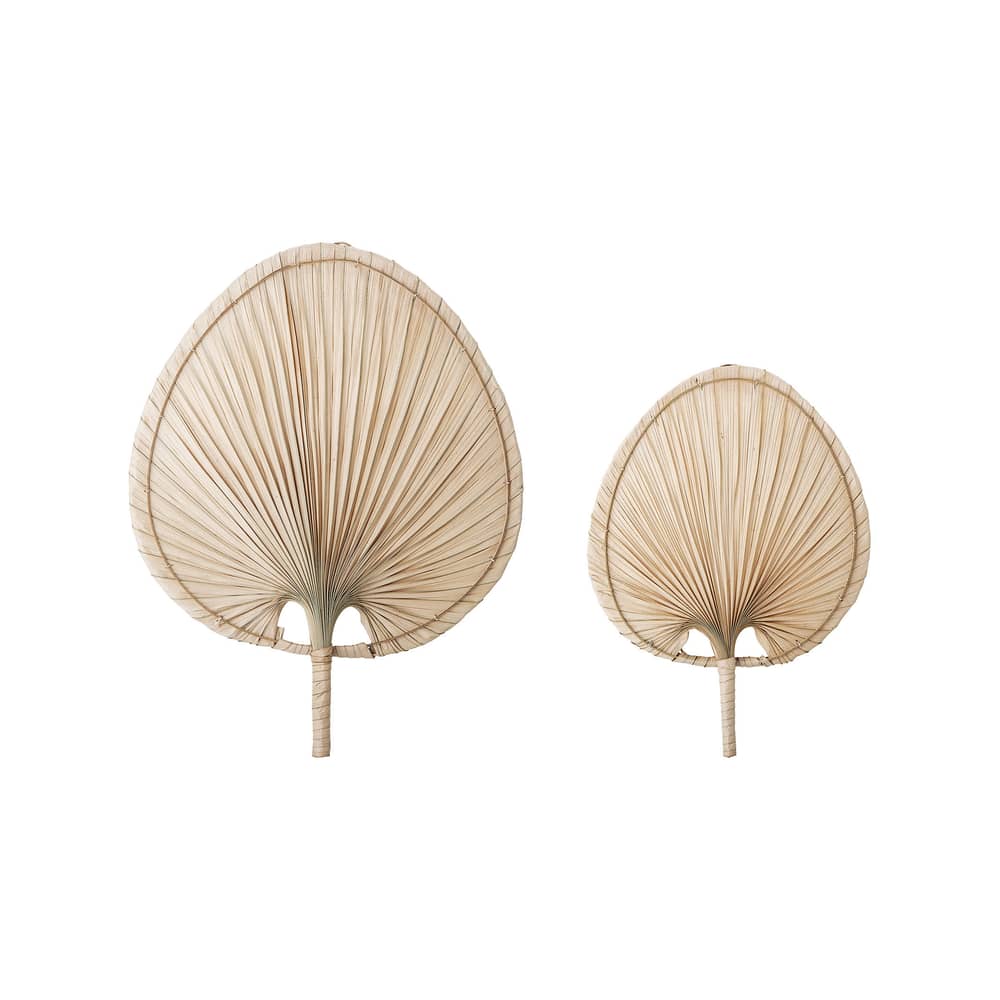 Wanddekoration Oumou faser holz natur / Set aus 2 Palmenblättern - 29 x 42 / 41 x 54 cm - Bloomingville - Natur - Palmblatt