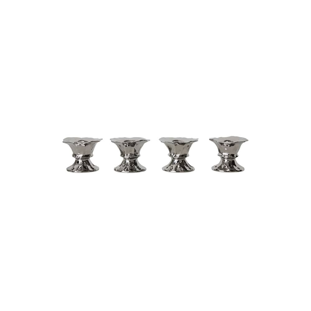 Set de 4 coquetiers New Classics céramique - HK LIVING - Argent - Céramique