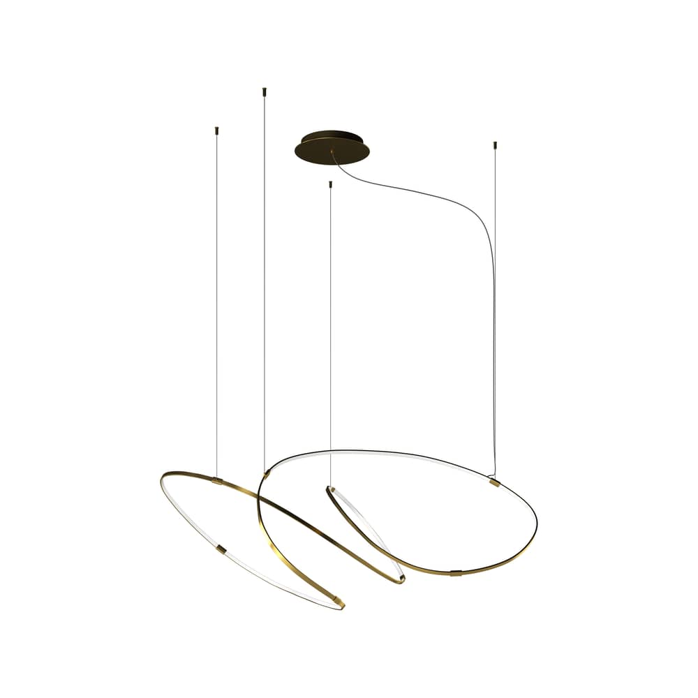 Pendelleuchte Zigouzi LED metall gold / L 150 cm - Dix Heures Dix - Gold - eloxiertes Aluminium, Silikon