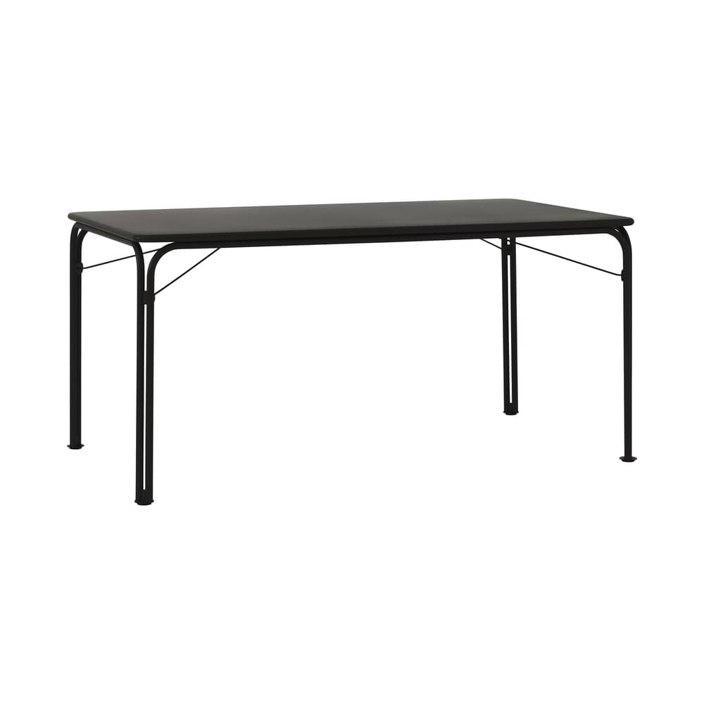 Table rectangulaire Thorvald SC113 métal noir / 160 x 90 cm - 6 places - &tradition - Noir chaud - Acier thermolaqué