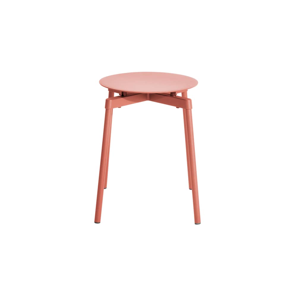 Tabouret empilable Fromme   / Aluminium - Petite Friture - Corail - Aluminium