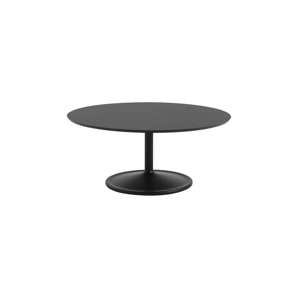 Tavolino Soft legno nero / Ø 95 x H 42 cm - Muuto - Nero (nanolaminato) / Piede Nero - Alluminio pressofuso, MDF, Nanolaminato