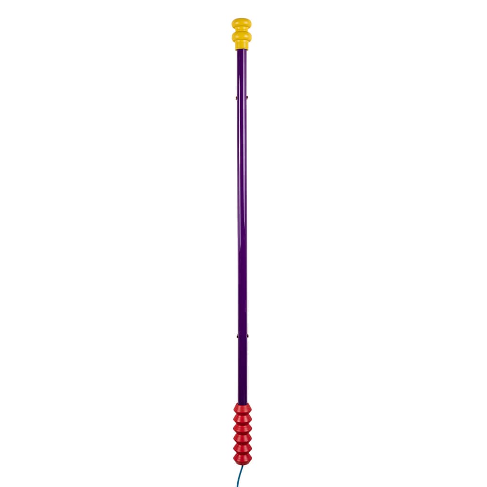 Applique avec prise Superlinea LED / L 134,5 cm - Seletti - Rose / Embouts jaune & rouge - Bois, Plastique, Verre