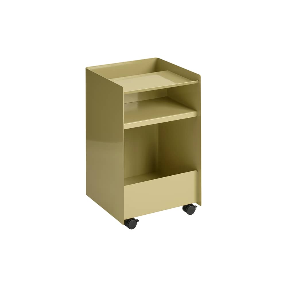 Servierwagen auf Rollen Folded Low metall grün / Aufgeklappt – H 61,5 cm - Muuto - Dunkelgrün-Grün-Beige - Stahl