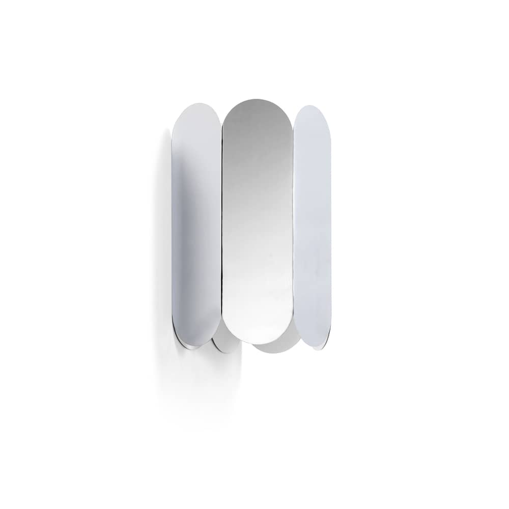 Lampada da parete Arcs argento metallo / Collegamento diretto a parete - Acciaio / L 17 x H 25 cm - Hay - Specchio - Acciaio