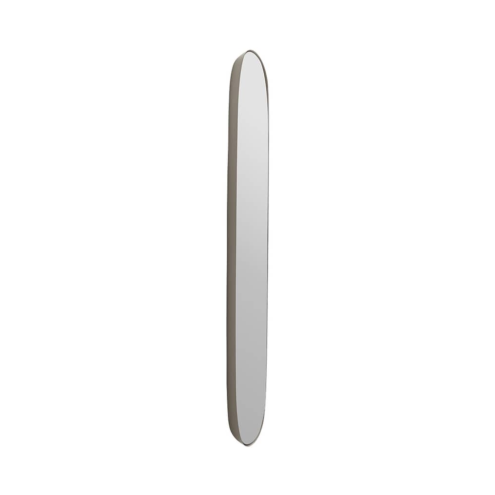 Miroir mural Framed Large métal beige / 44 x 118 cm - Muuto - Cadre Taupe / Miroir standard - Acier, Verre