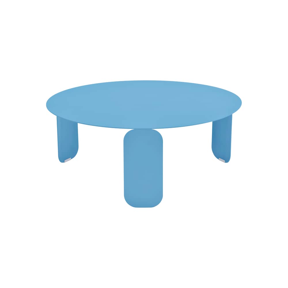Table basse Bebop métal bleu / Ø 80 x H 32 cm - Fermob - Bleu Maya - Acier, Aluminium