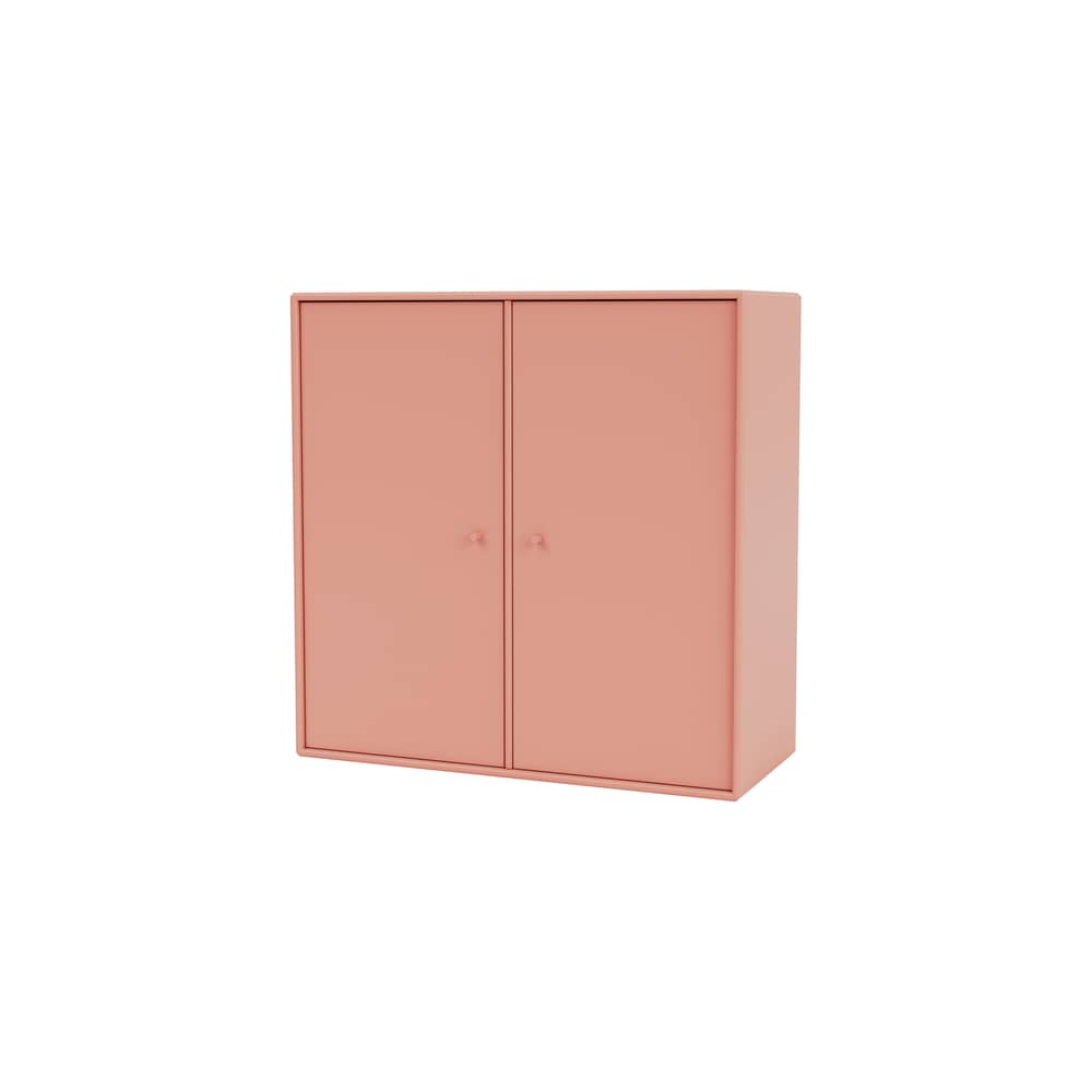 Cover Cabinet Wall storage wood pink / W 69.6 x D 30 x H 69.6 cm - 2 doors - MONTANA - Rhubarb 151 - Lacquered MDF