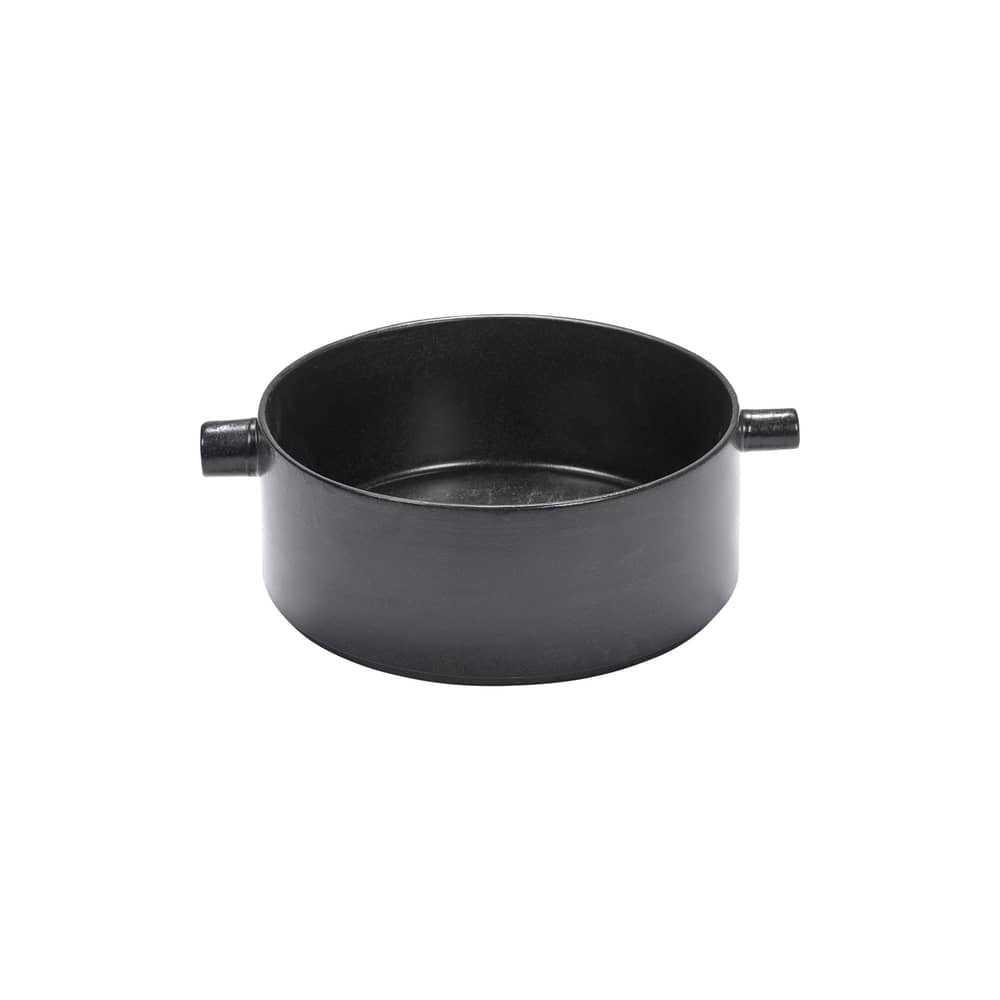 FCK Large Baking dish ceramic black / Ø 25 x H 9.8 cm - Serax - Black & White - Enamelled sandstone