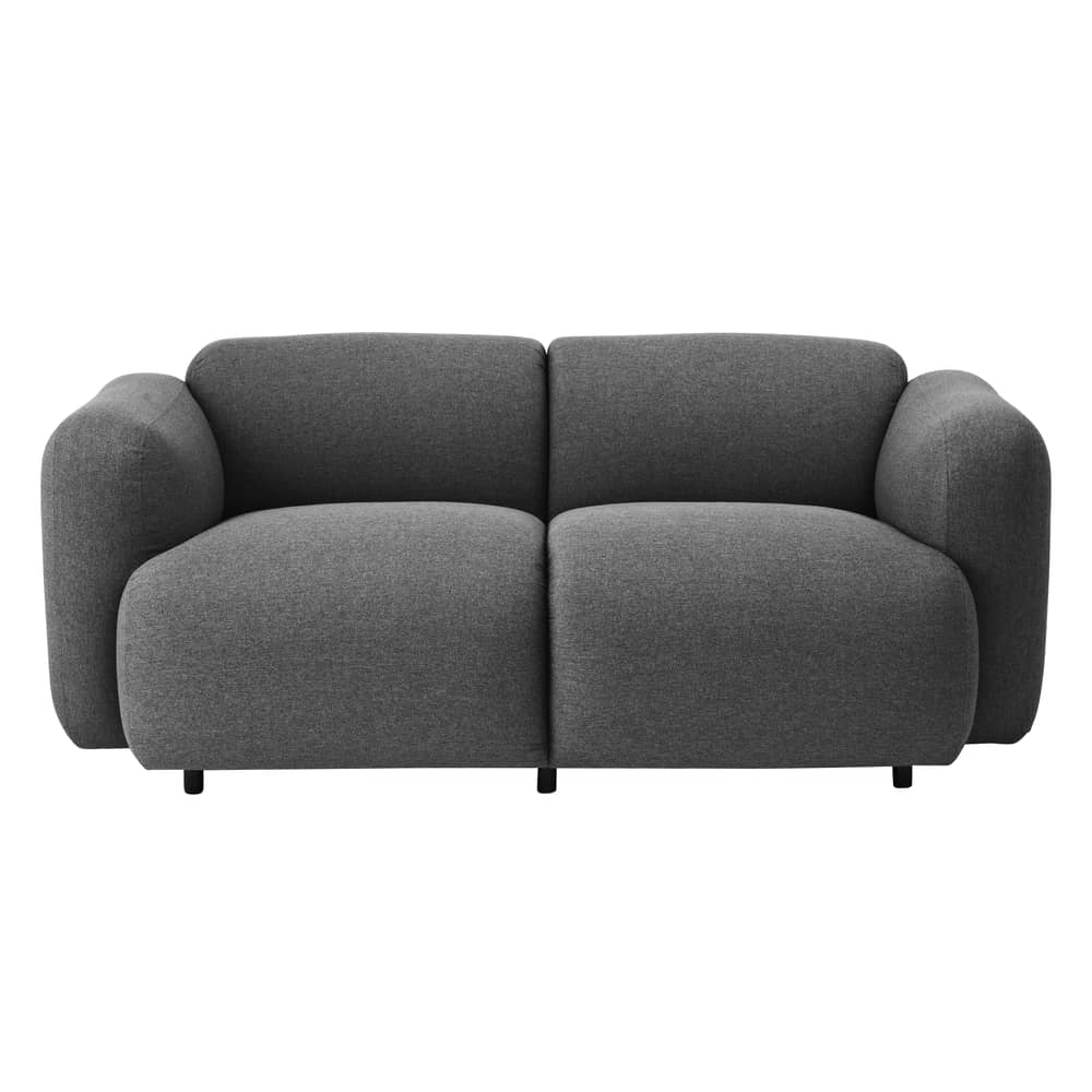 Canapé droit Swell / L 167 cm - 2 places - Normann Copenhagen - Gris - Bois, Mousse, Tissu