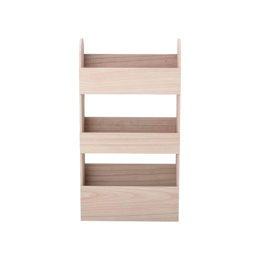 Etagère murale Moris / Présentoir à livres - L 38 x H 70 x P 12 cm - Bloomingville - Bois naturel - Bois de paulownia