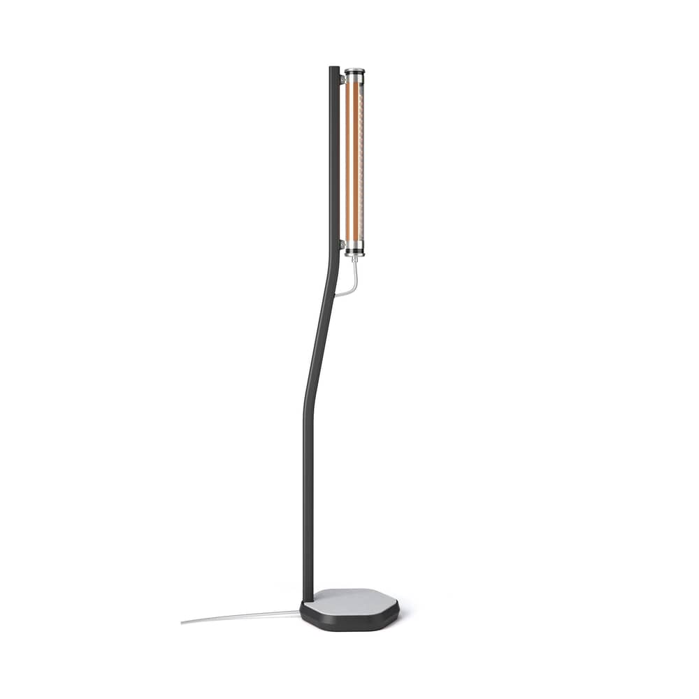 Outdoor-Stehleuchte Bodom LED metall schwarz / Innen- und Außenbereich - H 205 cm - SAMMODE STUDIO - Kupfer / Schwarz & Beton - Beton, Getöntes eloxiertes Aluminium, lackiertes Aluminium, Polykarbonat, rostfreier Stahl
