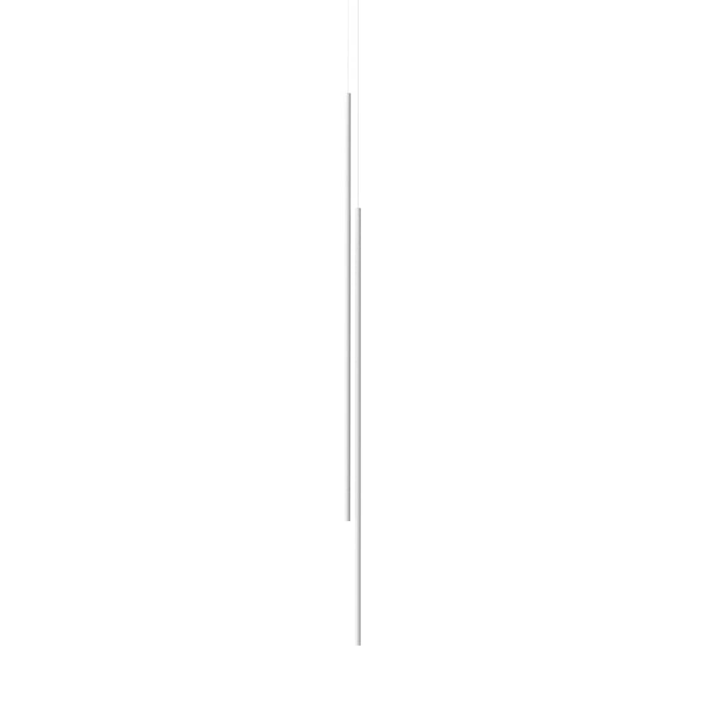 My Lines LED Pendant metal white / Ø 6.3 x H 167.2 cm - Flos - Pendant / Matt white - Aluminium, Polycarbonate, Silicone, Steel