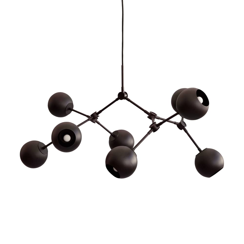 Suspension Drop Globe Mini métal noir / 95 x 70 x H 55 cm - 101 COPENHAGEN - Noir brûlé - Fer