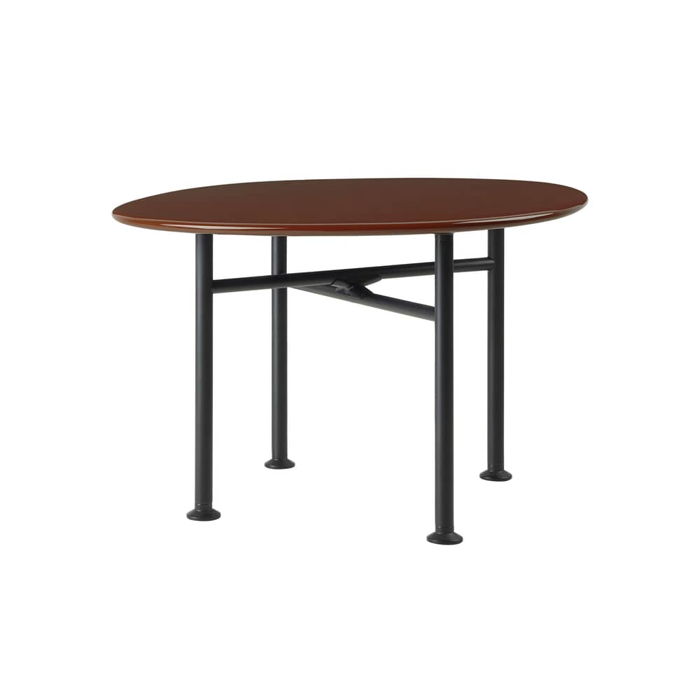 Couchtisch Carmel Small keramik rot Keramik rot / Ø 60 x H 40 cm - Gubi - Felsenrot - emaillierter Sandstein, Stahl