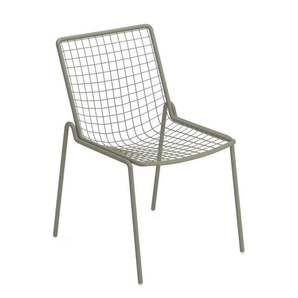 Stapelbarer Stuhl Rio R50 metall grau / Metall - Emu - Graugrün - Stahl