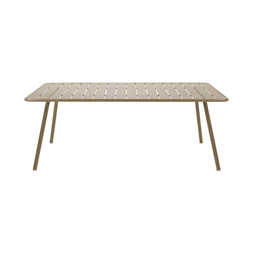 Table rectangulaire Luxembourg métal beige / 207 x 100 cm - 8 à 10 personnes - Fermob - Muscade - Aluminium laqué