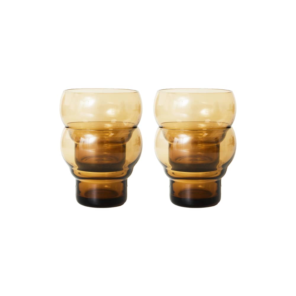 Set de 4 verres 70s glassware / 27 cl - HK LIVING - Ambre - Verre
