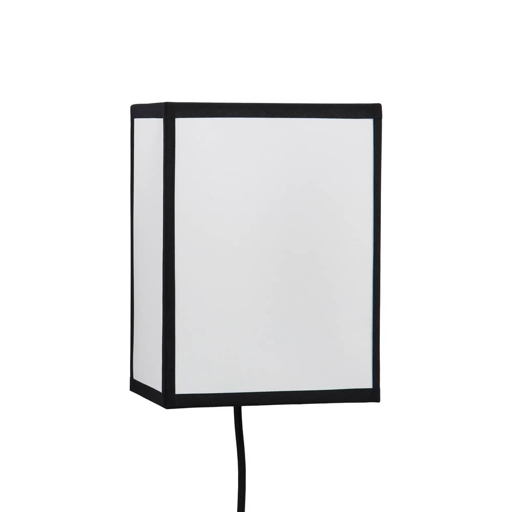 Applique avec prise Ava Square - Hay - Blanc & noir - Papier ECOPET, Tissu