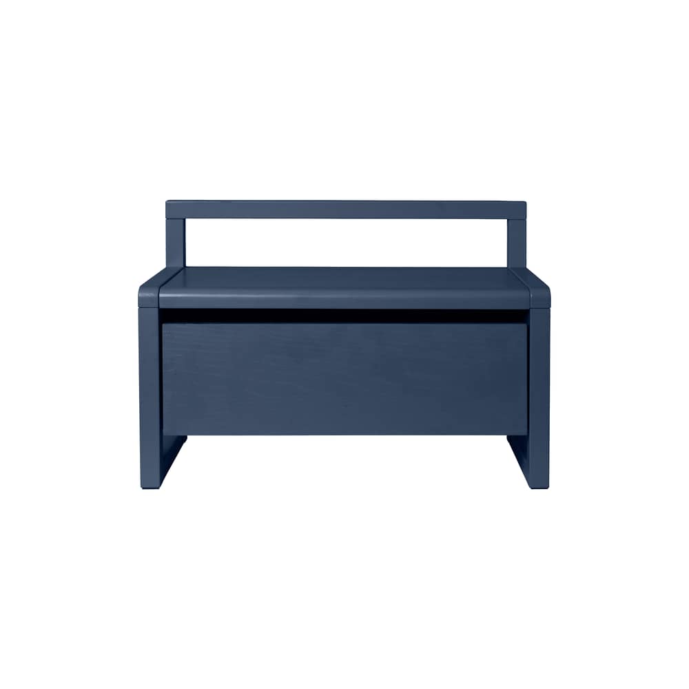 Banc enfant Little Architect / Rangement avec tiroir coulissant - L 60 cm - Ferm Living - Bleu - Frêne massif, Placage de frêne