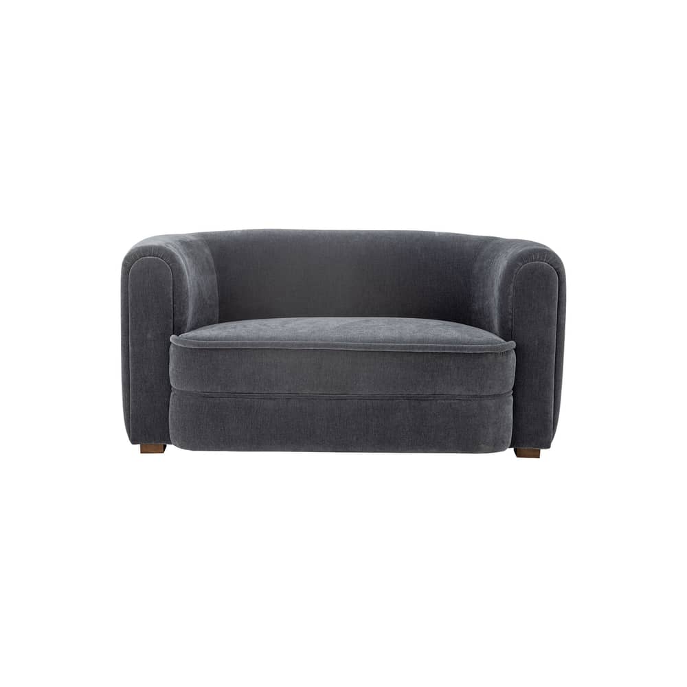 Canapé droit Malala tissu gris / L 152 cm - Velours - Bloomingville - Gris - Bouleau, Contreplaqué, Mousse, Velours