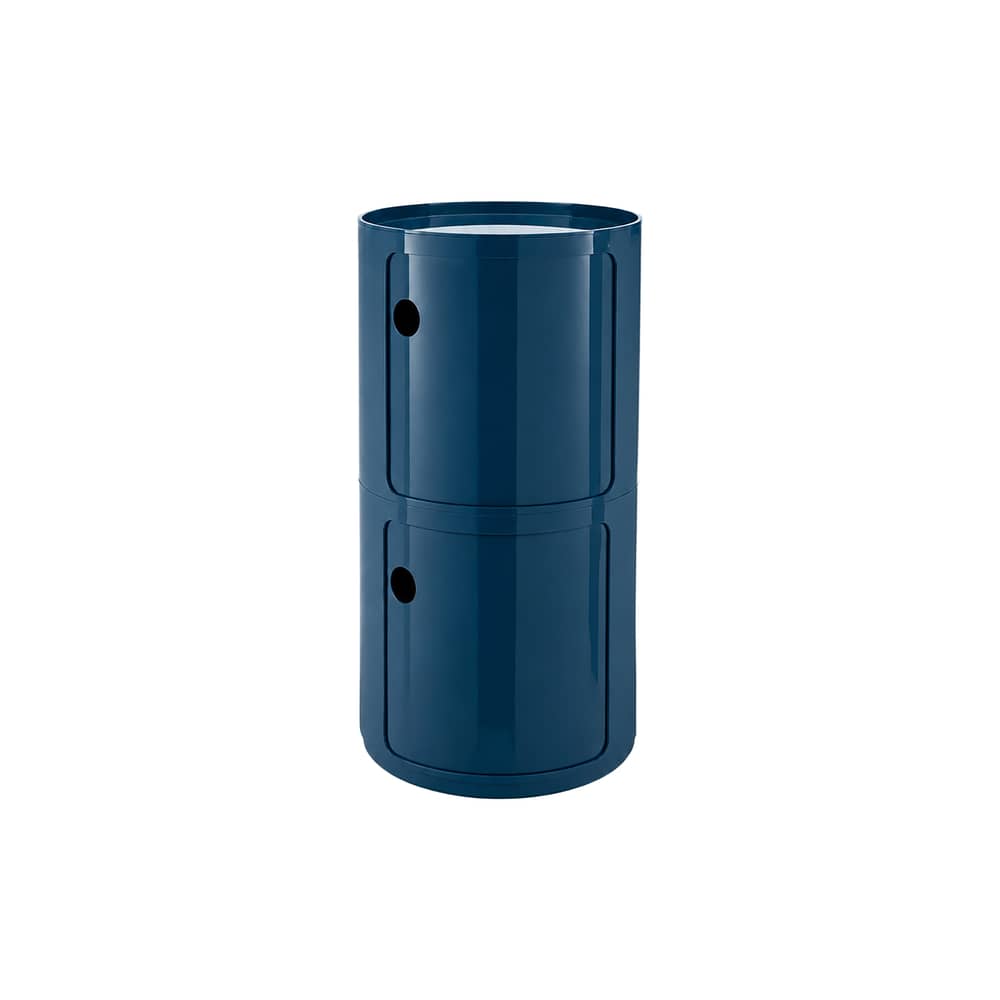 Portaoggetti Componibili New Big HIGH materiale plastico blu / 2 cassetti - Ø 42 x H 76,5 cm - Kartell - Blu - ABS
