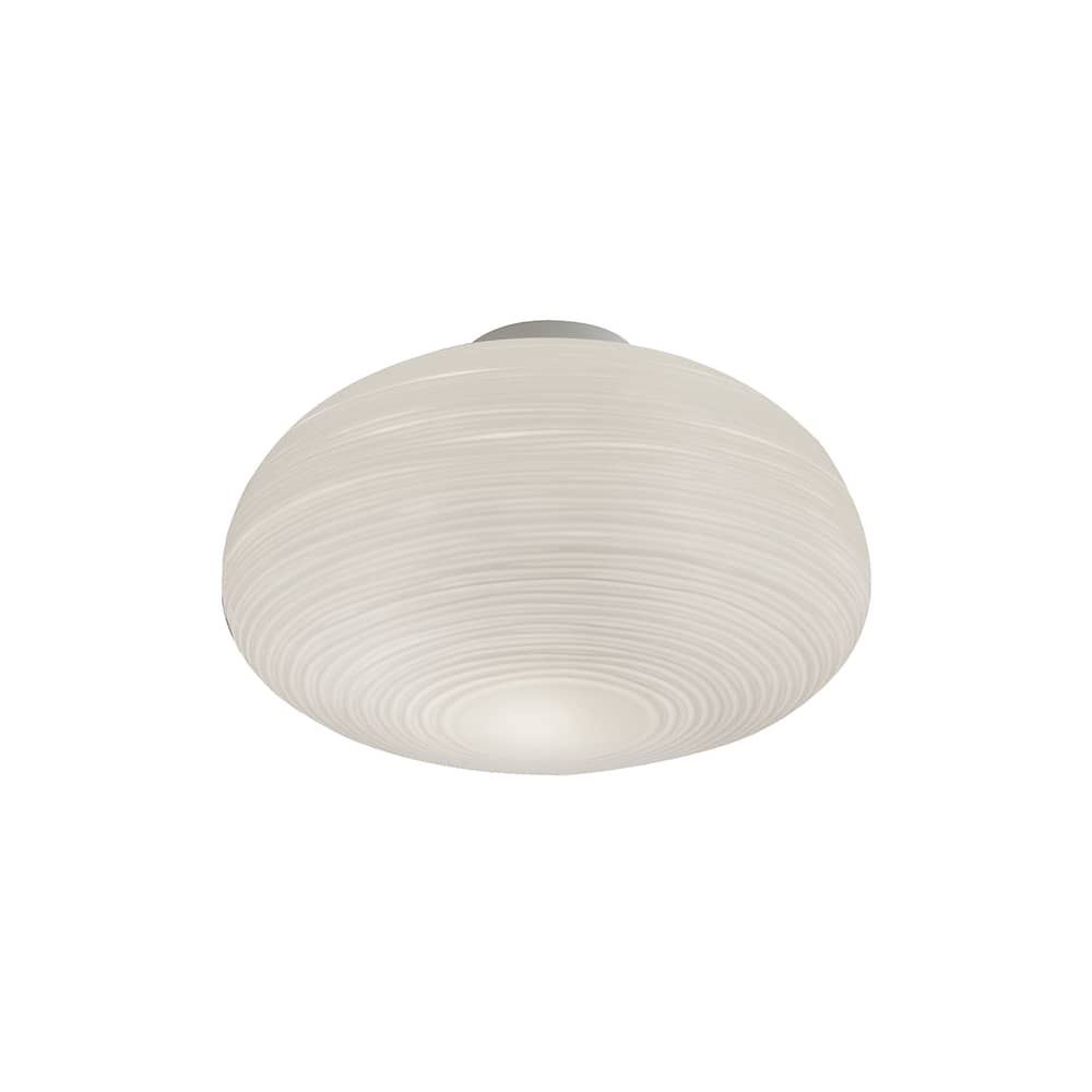 Plafoniera Rituals 2 vetro bianco / Ø 34 x H 21 cm - Foscarini - Bianco / Ø 34 x H 21 cm - metallo laccato, Vetro soffiato a bocca