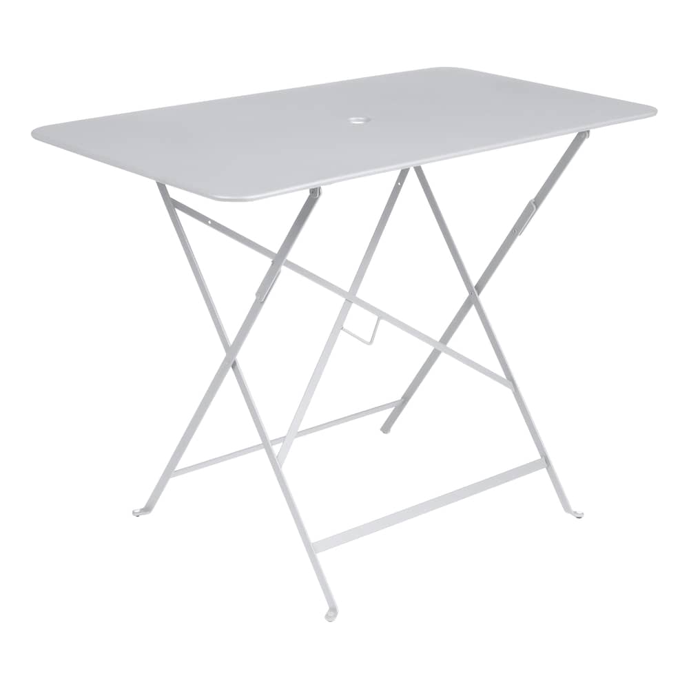 Table pliante Bistro métal blanc / 97 x 57 cm - 4 personnes - Trou parasol - Fermob - Blanc coton - Acier peint