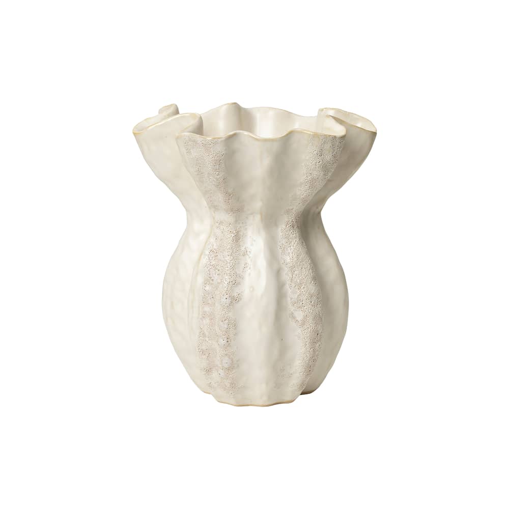 Cori Vase ceramic white / H 24 cm - BROSTE COPENHAGEN - White - Glazed ceramic