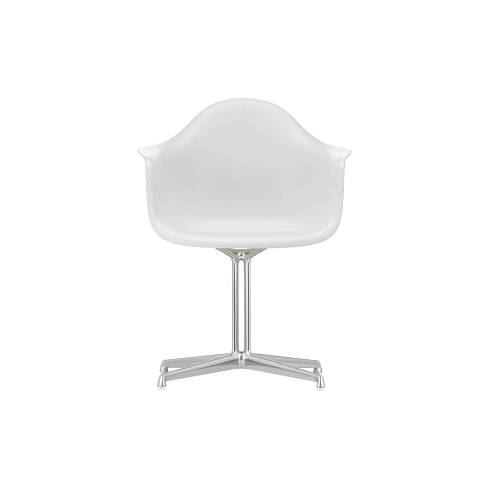 RE DAL - Eames Plastic Armchair Armchair plastic material white / (1950) - Base La Fonda / Recycled - Vitra - Cotton white / Polished white Base, legs - die-cast aluminium, Post-consumer recycled polypropylene